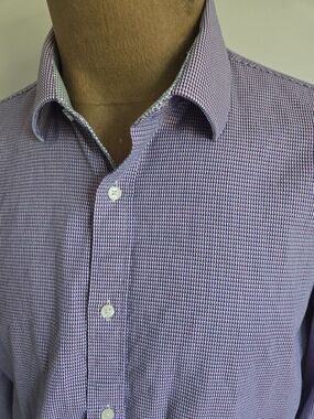 Ted Baker Purple Micro-Check Dress Shirt